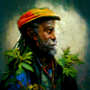 Rastafari Rauche Unkrautmalerei