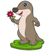 Otter with flower