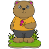 Ours avec des fleurs