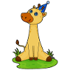 Girafe avec chapeau de fête