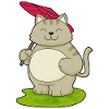 Chat avec parapluie