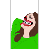 Comic girl Zombie green
