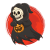 Bone Face Halloween Witch