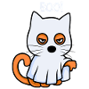 Boo Ghost Halloween Cat