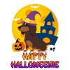 Joyeux chien teckel Halloween