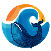 Waves and Whale Shark Illustration