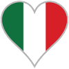 Italy Flag Heart Outline