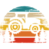 Retro Sonne und Traktor -