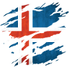 Islande - Drapeau national, rayures, fissures