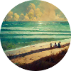 Family beach lighthouse