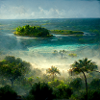 Future Paradise Island Painting