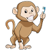 Monkey with toothbrush