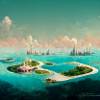Future Paradise Island Painting