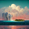 Future Paradise Island Painting