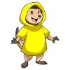 Meerkats with rain jacket