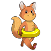 Fox with lifebuoy