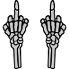 2 hands middle finger bone
