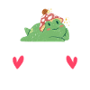 Crazy Bullfrog Lady Frog Hunter