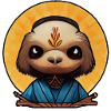 Buddhist monk as a sloth