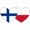 Finland Poland Flag Heart