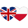 Great Britain Poland Flag Heart