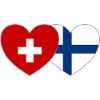 Suisse Finlande Drapeau Cœur