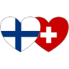 Finlande Suisse Flag Heart