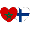Maroc Finlande Drapeau Cœur