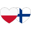 Pologne Finlande Drapeau Cœur