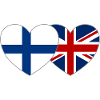 Finland Great Britain Flag Heart