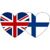 Great Britain Finland Flag Heart