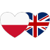 Poland United Kingdom Flag Heart