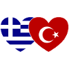 Grèce Turquie Drapeau Coeur