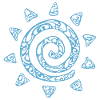 Blue sun drawing