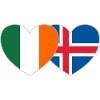 Ireland Iceland Flag Heart