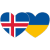 Iceland Ukraine Flag Heart