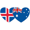 Iceland Australia Flag Heart