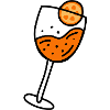 Glässchen mit Orange, Aperitif
