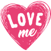 Love me, love me! message of love with a heart