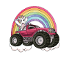 Einhorn-regenbogen-monster-truck