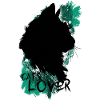 Cat lovers black turquoise green
