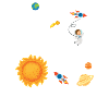 Stars planets spaceship galaxy