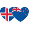 Islande Nouvelle-Zélande Flag Heart