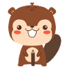 Beaver with a pencil