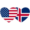 États-Unis Islande Flag Heart