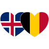 Iceland Belgium Flag Heart