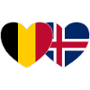 Belgium Iceland Flag Heart
