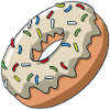 Donut with white frosting