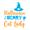 Halloween scary cat lady - humour