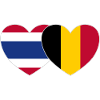 Thailand Belgium Flag Heart